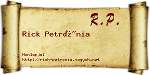 Rick Petrónia névjegykártya